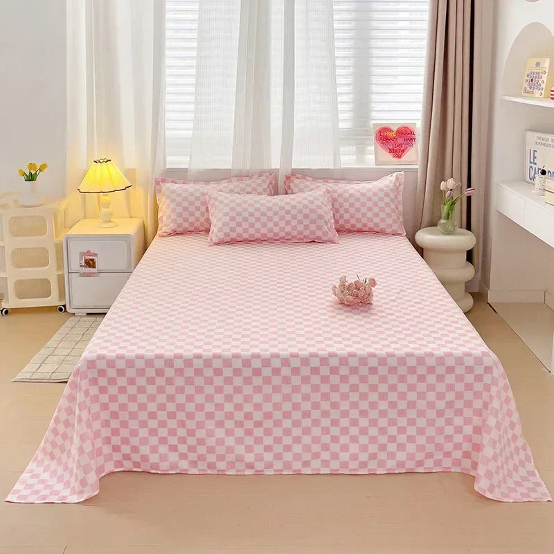 Lençol Avulso Tecido Liso Estilo Plaid 100% Poliéster - Domular